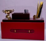 4-in-1 Executive Desk Organizer with a Trophy and Pen holder. - Image 4