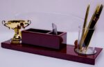 4-in-1 Executive Desk Organizer with a Trophy and Pen holder. - Image 3