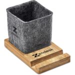 Okiyo Kyadi Recycled PET & Bamboo Desk Caddy Phone Stand - Image 4