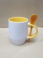 Two-Tone Spoon Mug – Stylish Ceramic Coffee Mug with Spoon - Image 2
